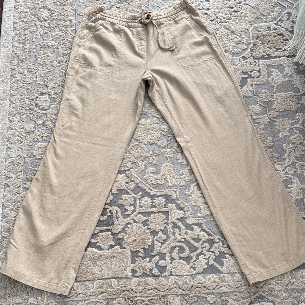 Per Se Beige Knit Waistband Pants